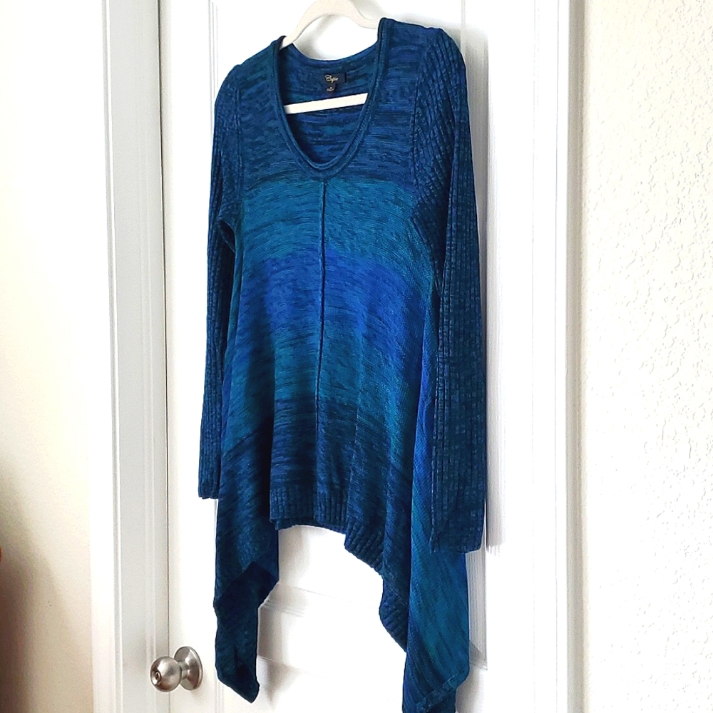 Women's Cupio Elecric BLUE Long-sleeved Knit Sweater Small